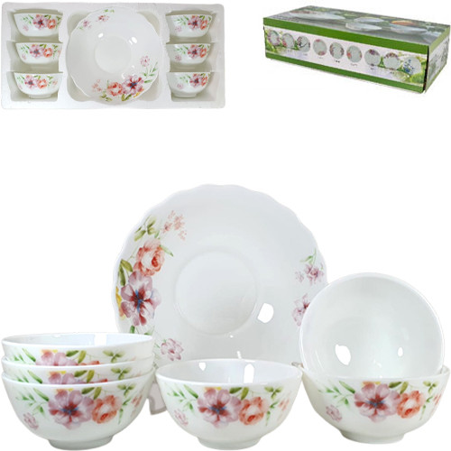 Набор салатников стеклокерамика 7пр Весенний цветок (уп.12)