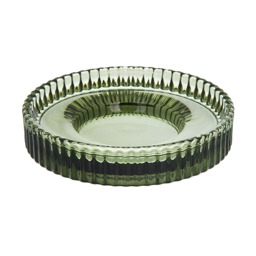 Мыльница 10x10x2,2см стекло, зеленый