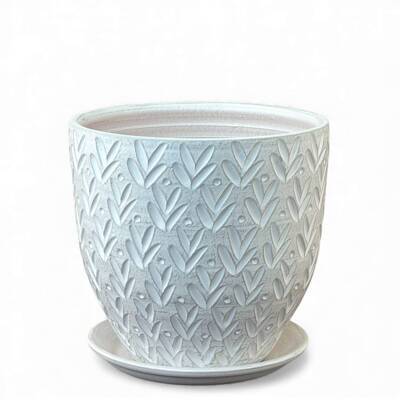 Горшок Бутон Ажур св.серый 4л d20см с поддоном, гончарка