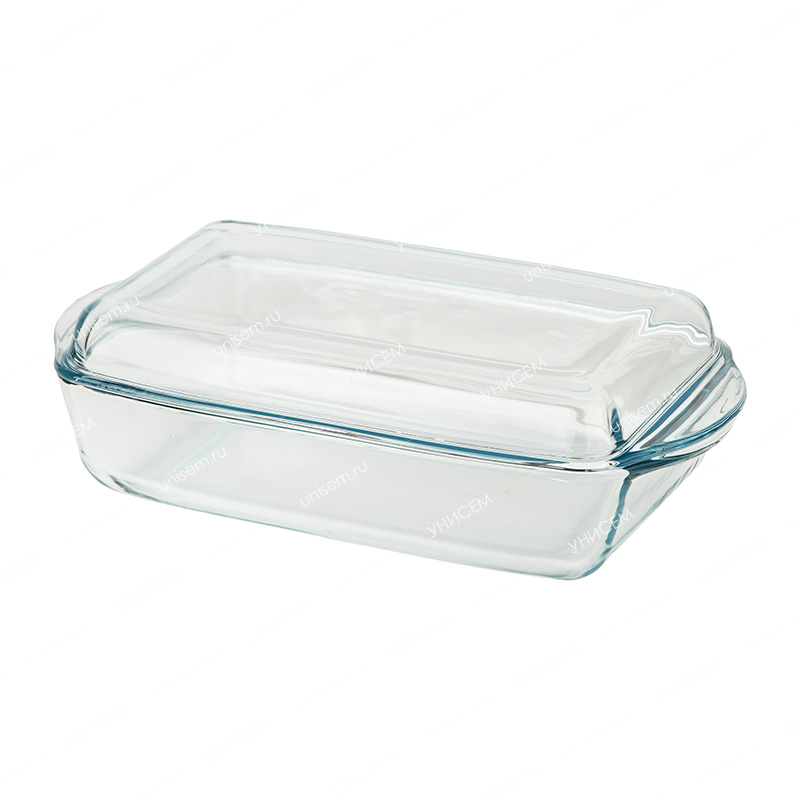 Форма для запекания 2,75л 350*195мм с крышкой, упрочн. жаропрочное стекло