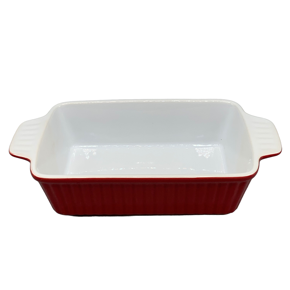 Форма для запекания 26x13x6см прямоугольная, керамика, красная (уп.12)
