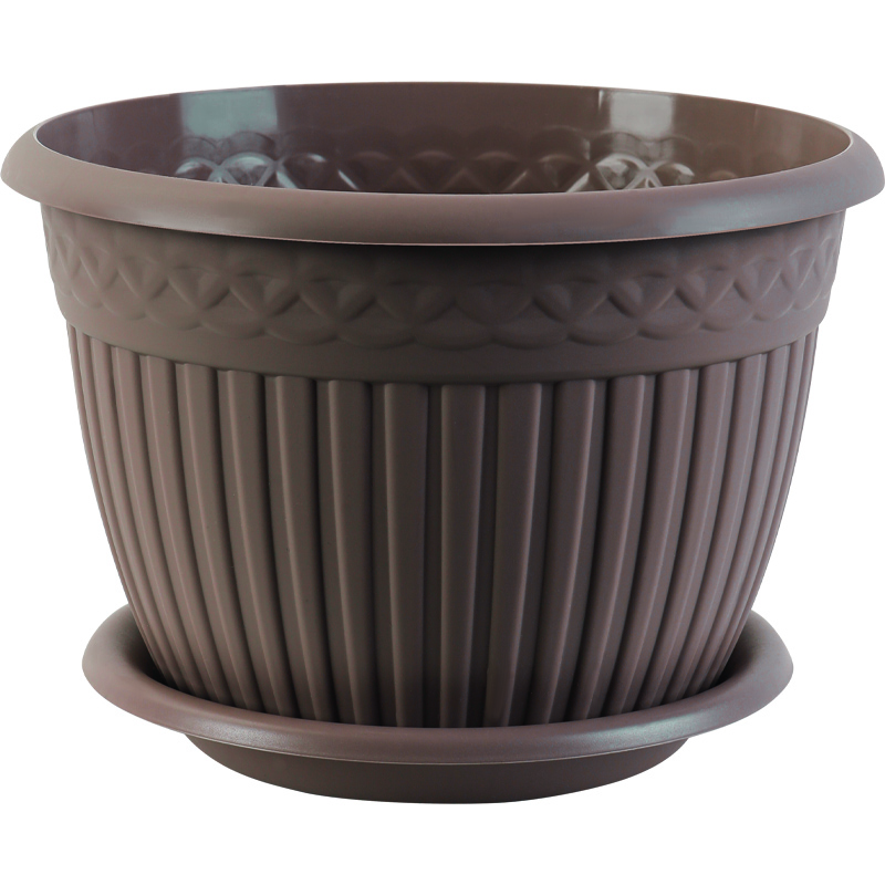 Кашпо Византия 15л Мокко с поддоном (уп.8)