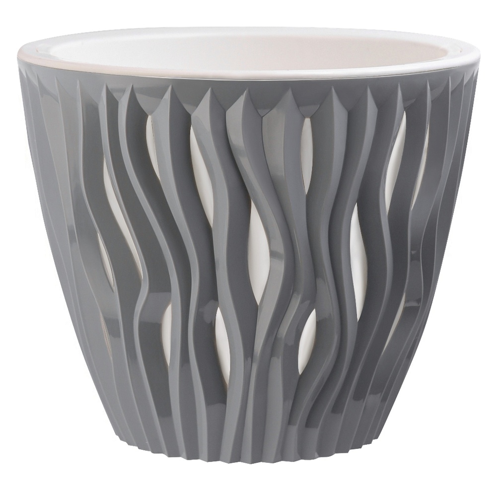 Кашпо Вдохновение 7,5л Серый жемчуг со вставкой (уп.6)