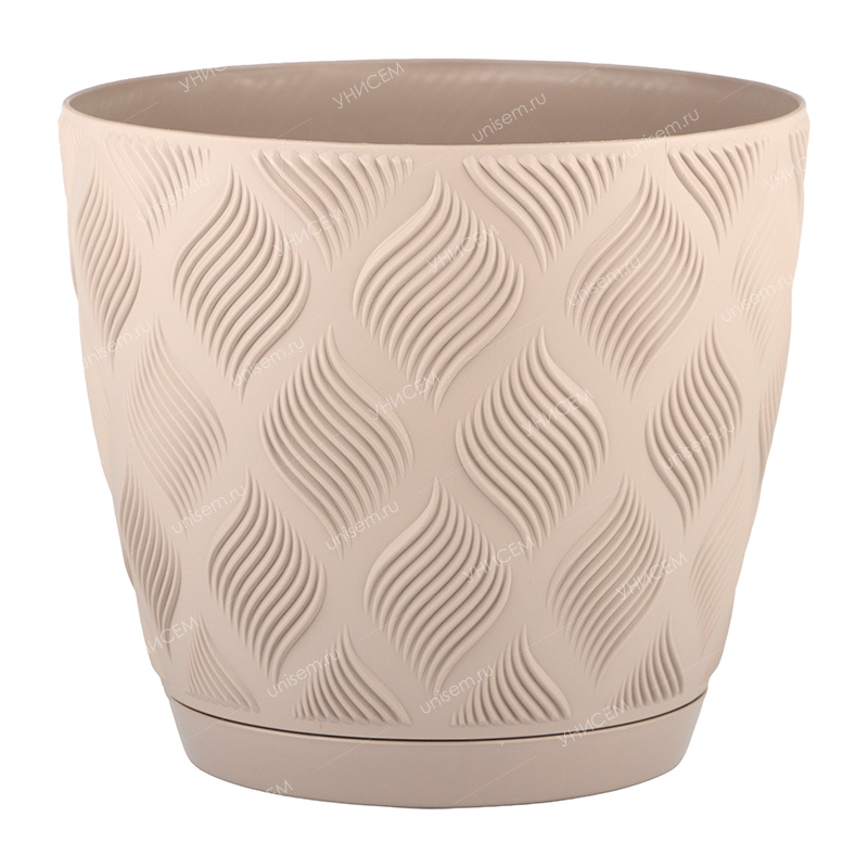 Горшок Мираж 3,7л D19,5 фраппе с поддоном (уп.8)