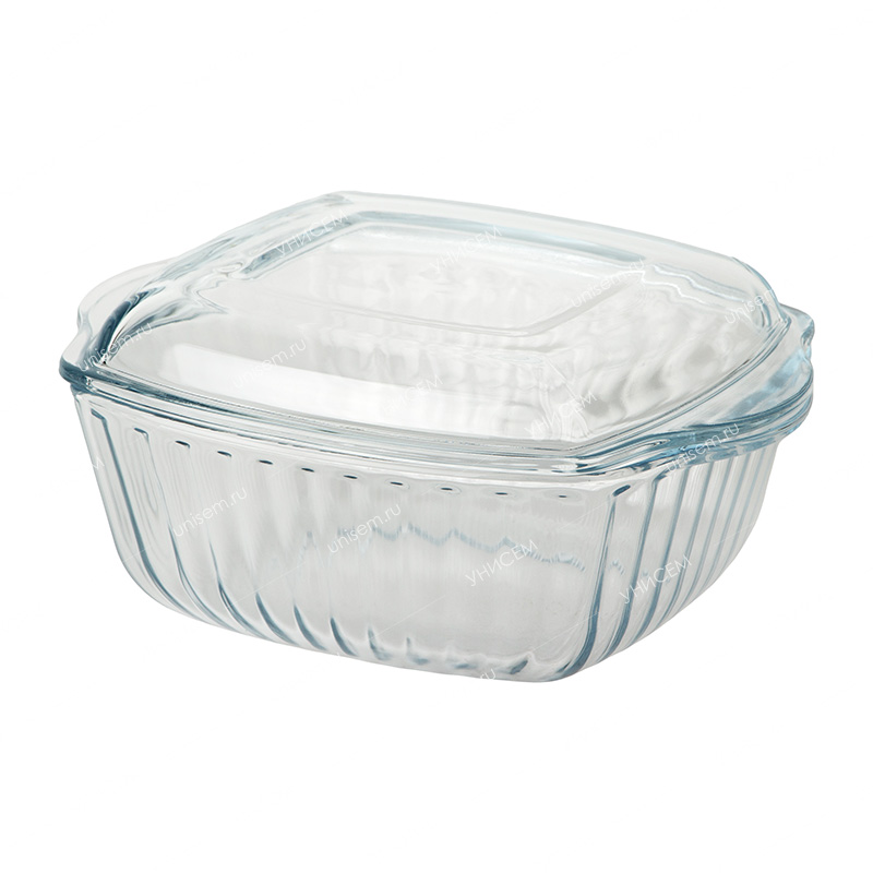 Форма для запекания 2л 190*230мм с крышкой, упрочн.жаропрочное стеклоТурция (уп.4)