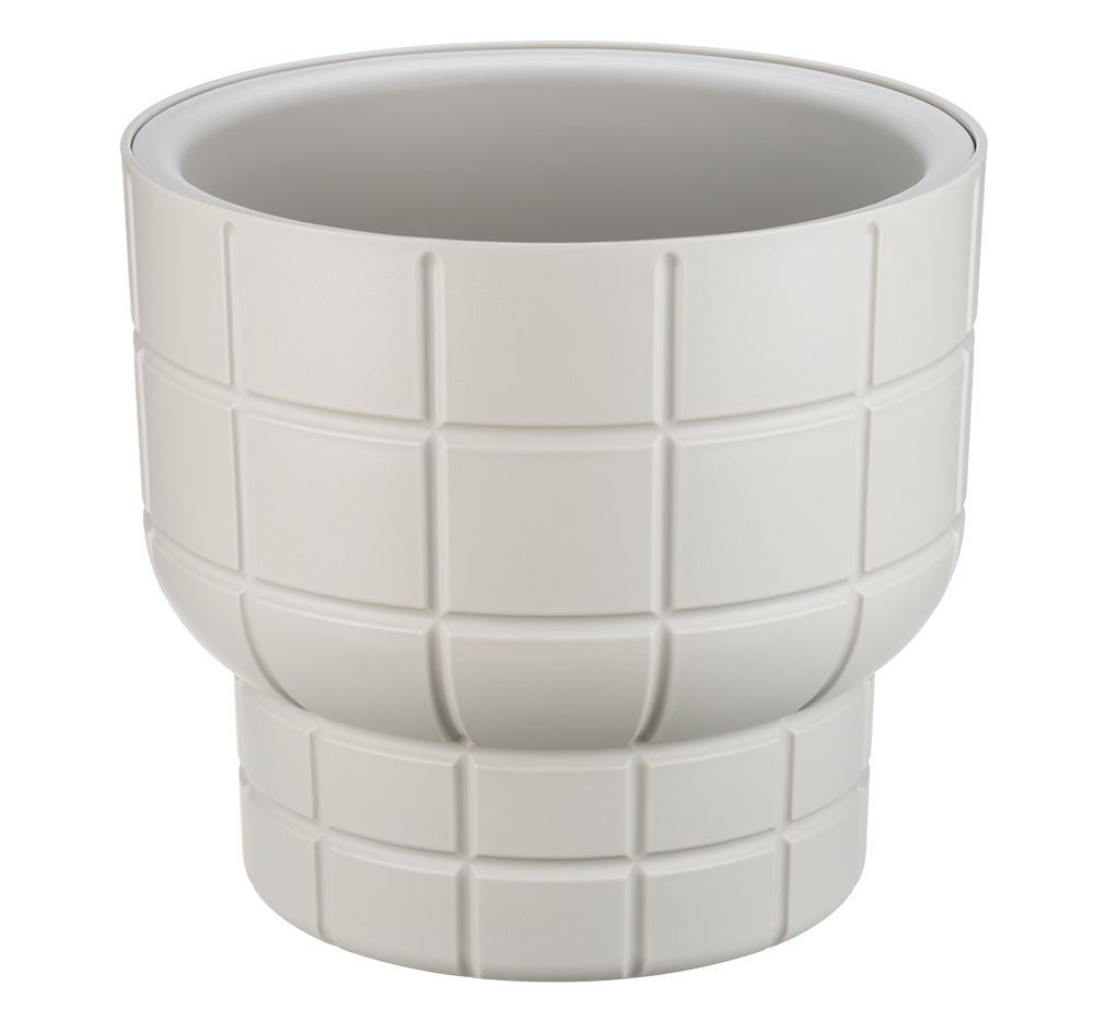 Кашпо КАРЕ 7,8л D280мм Кремовый со вставкой (уп.1)