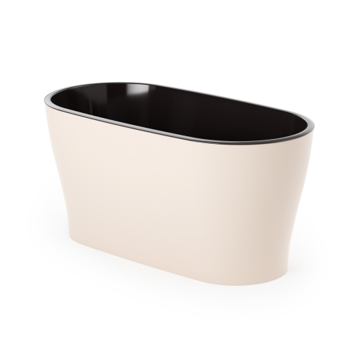 Горшок Лея 4л 300х145х140мм овальный бежевый со вставкой (уп.6)