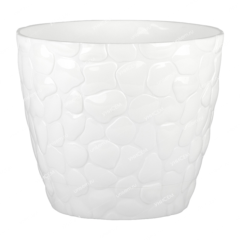 Кашпо Камни 2,6л d180мм Белый на подставке (уп.12)