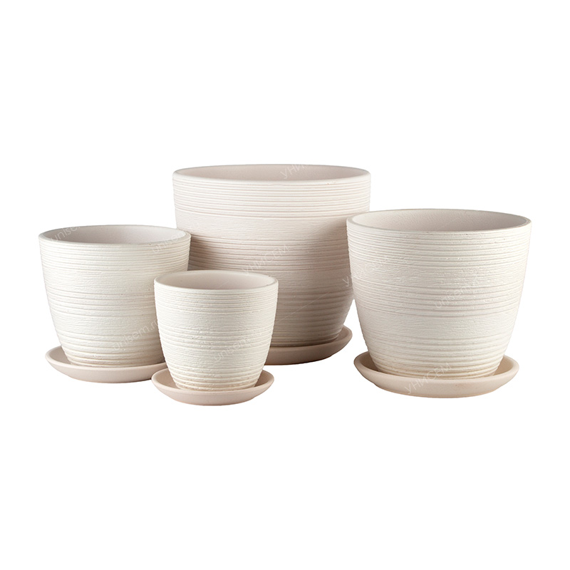 Набор горшков Крокус Халва белый из 4-х 0,7/1,4/2,3/4,2л (уп.1)