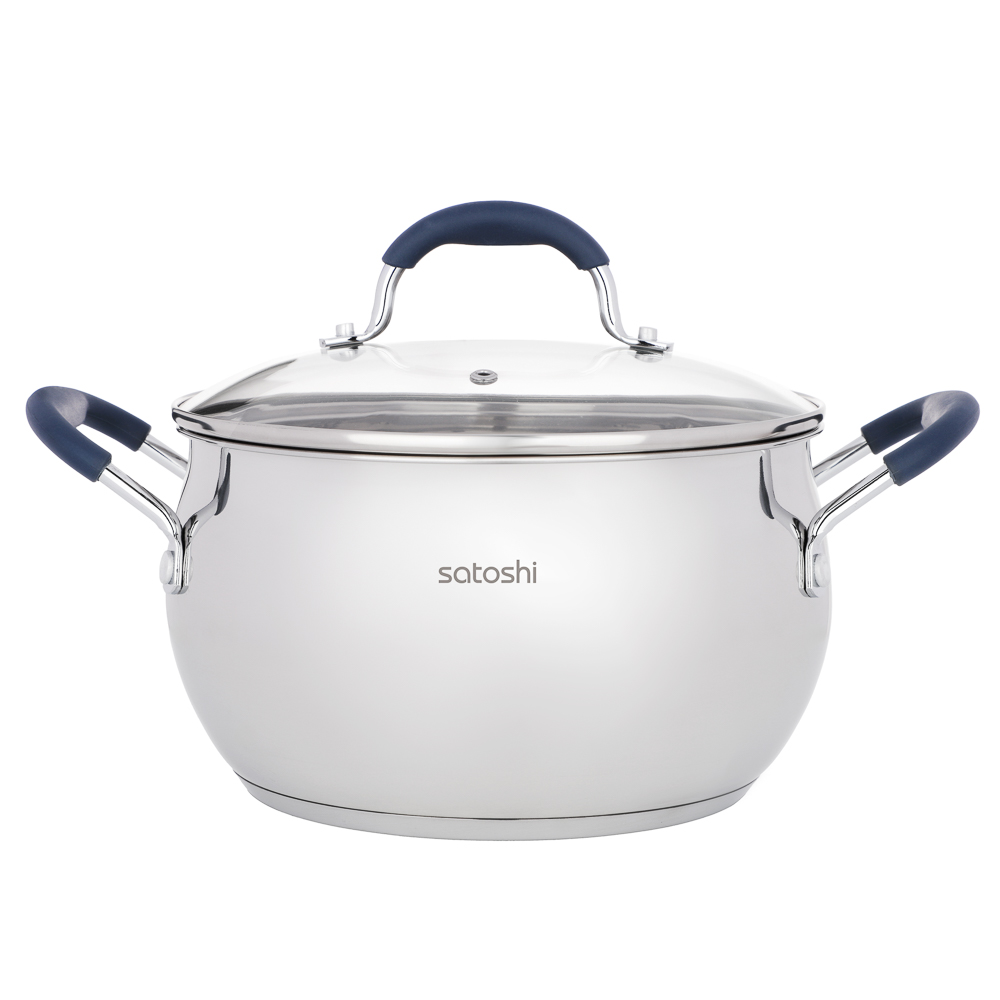 Кастрюля 5,1л Альба 22х12,5см со стеклянной крышкой, индукция