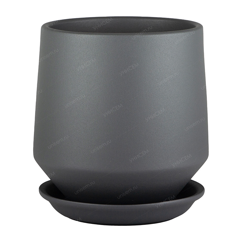 Горшок Виктория Глянец матово-серый d10 h11 (уп.6)