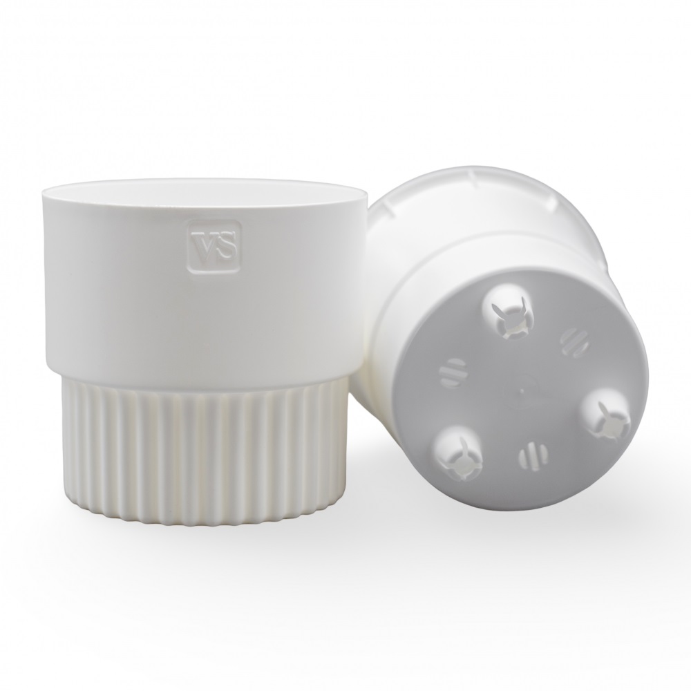 Горшок Бостон цилиндр VipSet 4,5л d19,3 белый с дренажной системой (уп.6)