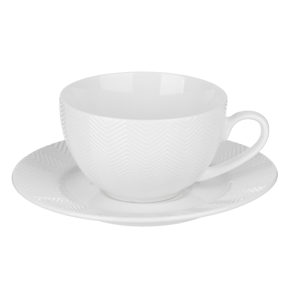 Набор чайный 4пр 230мл Белый фарфор, подарочная упаковка