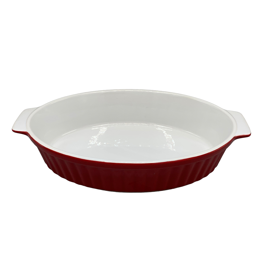 Форма для запекания 31,5x20x6,5см овальная, керамика, красная (уп.8)