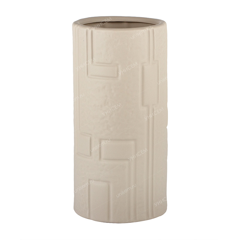 Ваза для цветов 23см керамика, бежевый (уп.18)