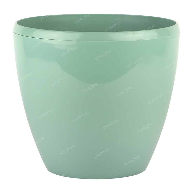 Горшок Деко Твин 4л 20*20*17,5 нефрит с дренажной системой (уп.20)