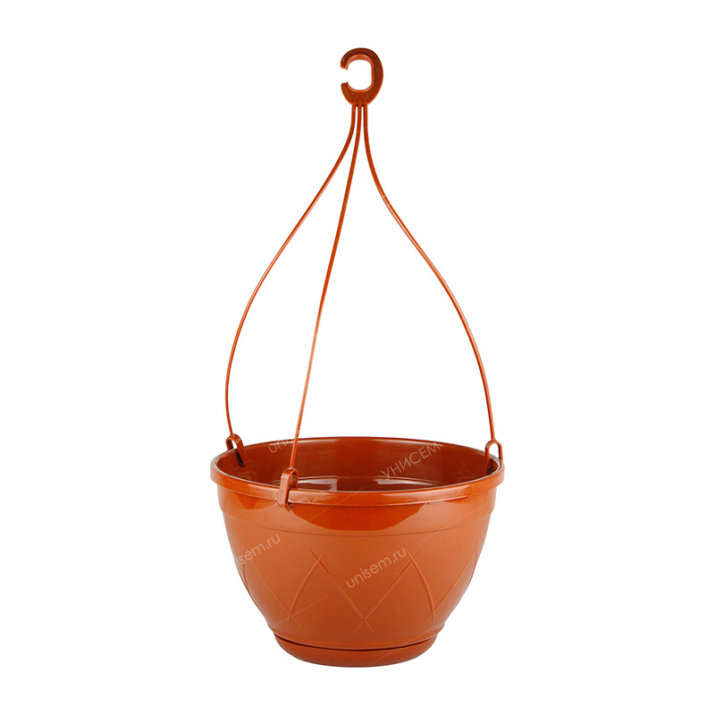 Горшок подвесной Лилия 4л 23*23*14 терракотовый с подвеской (уп.40)