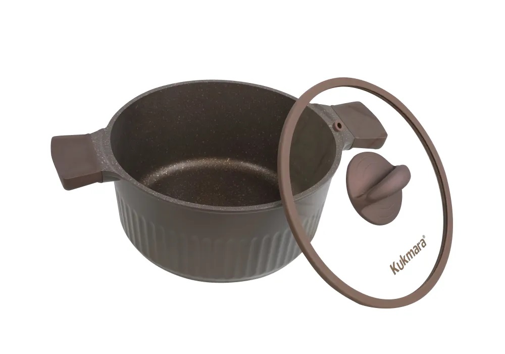 Кастрюля 3,2л стеклянная крышка АП Stella mokko (уп.3)