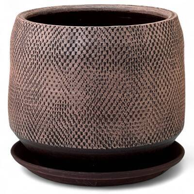 Горшок Бутон Лён венге 3,4л d16 h17см с поддоном, гончарка (уп.1)