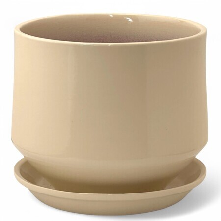 Горшок Диана Глянец бежевый 3,3л d18 h18см с поддоном (уп.6)