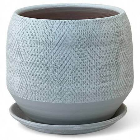 Горшок Бутон Лён серый 3,4л d16 h17см с поддоном, гончарка (уп.1)