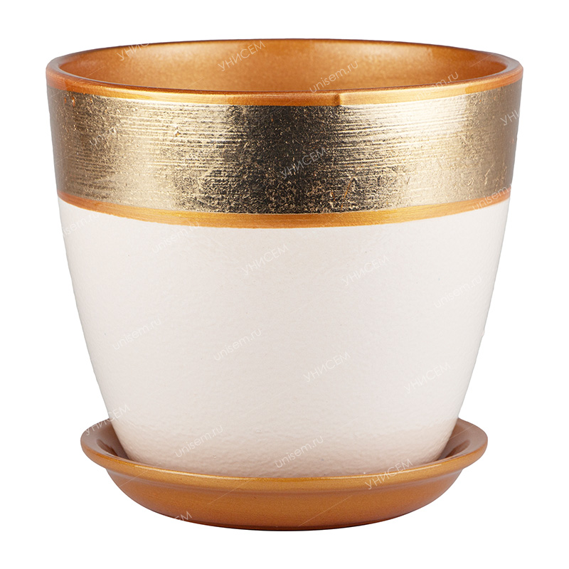 Горшок Бутон Поталь валенсия бронза 1,7л 15см с поддоном (уп.6)