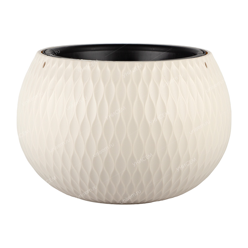 Кашпо Жемчужина 9,7л d290 бежевый с внутренней вставкой 4л (уп.4)