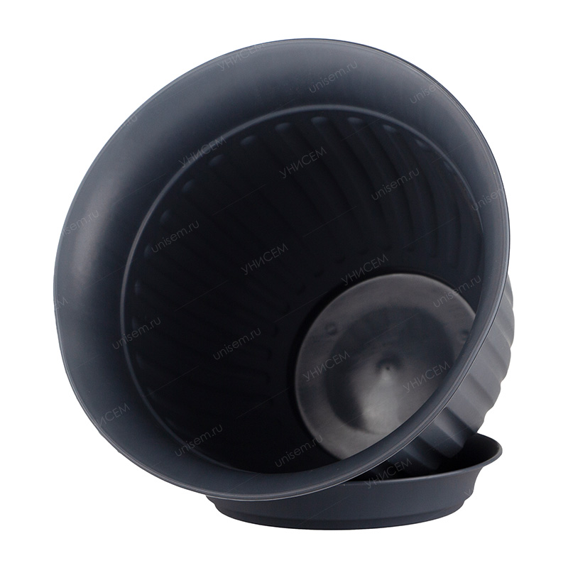 Горшок Виноград 2,25л d22 антрацит с поддоном (уп.10)