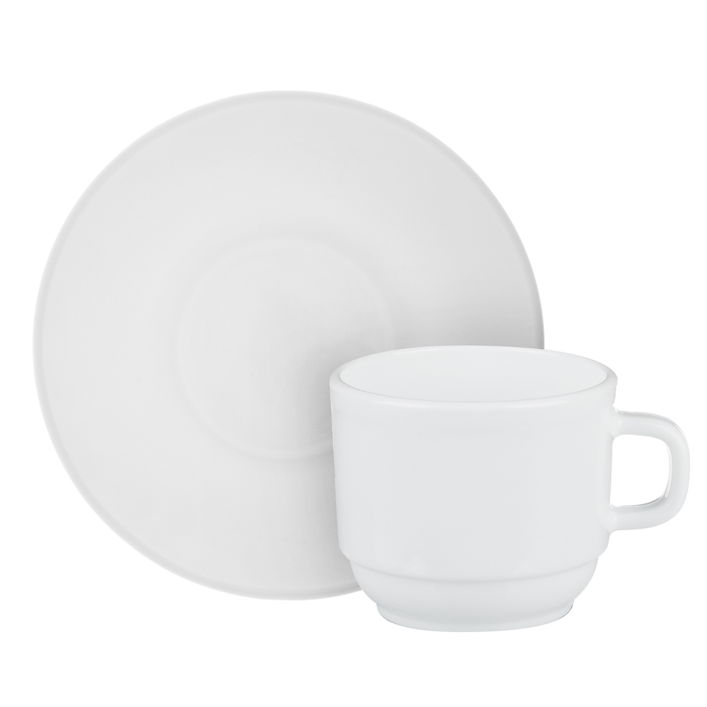 Набор чайный 2пр 250мл Белый, опаловое стекло