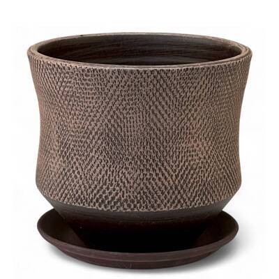 Горшок Цилиндр Лен венге 3,2л D19см с поддоном, гончарка