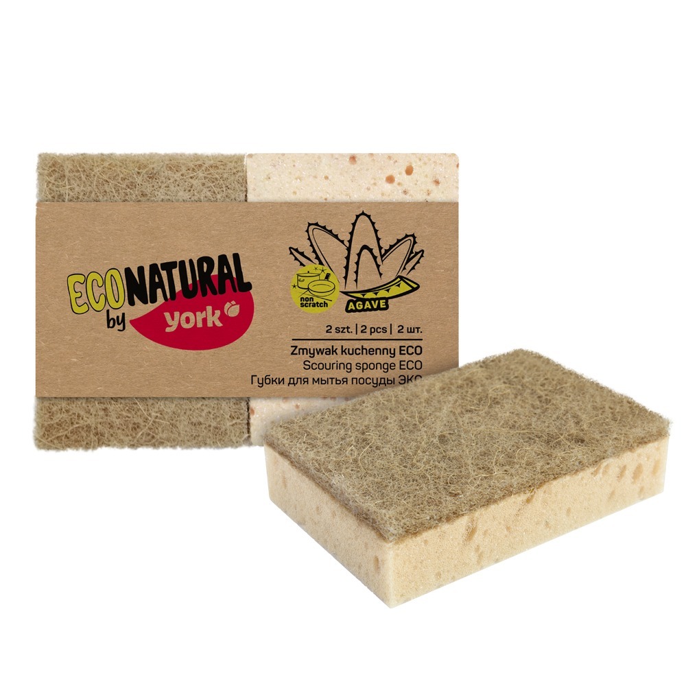 Губка для посуды YORK ЭКО Натурал 2шт (уп.28)