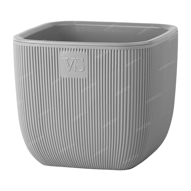 Горшок Фабио VipSet 1,95л серый с дренажной системой (уп.8)