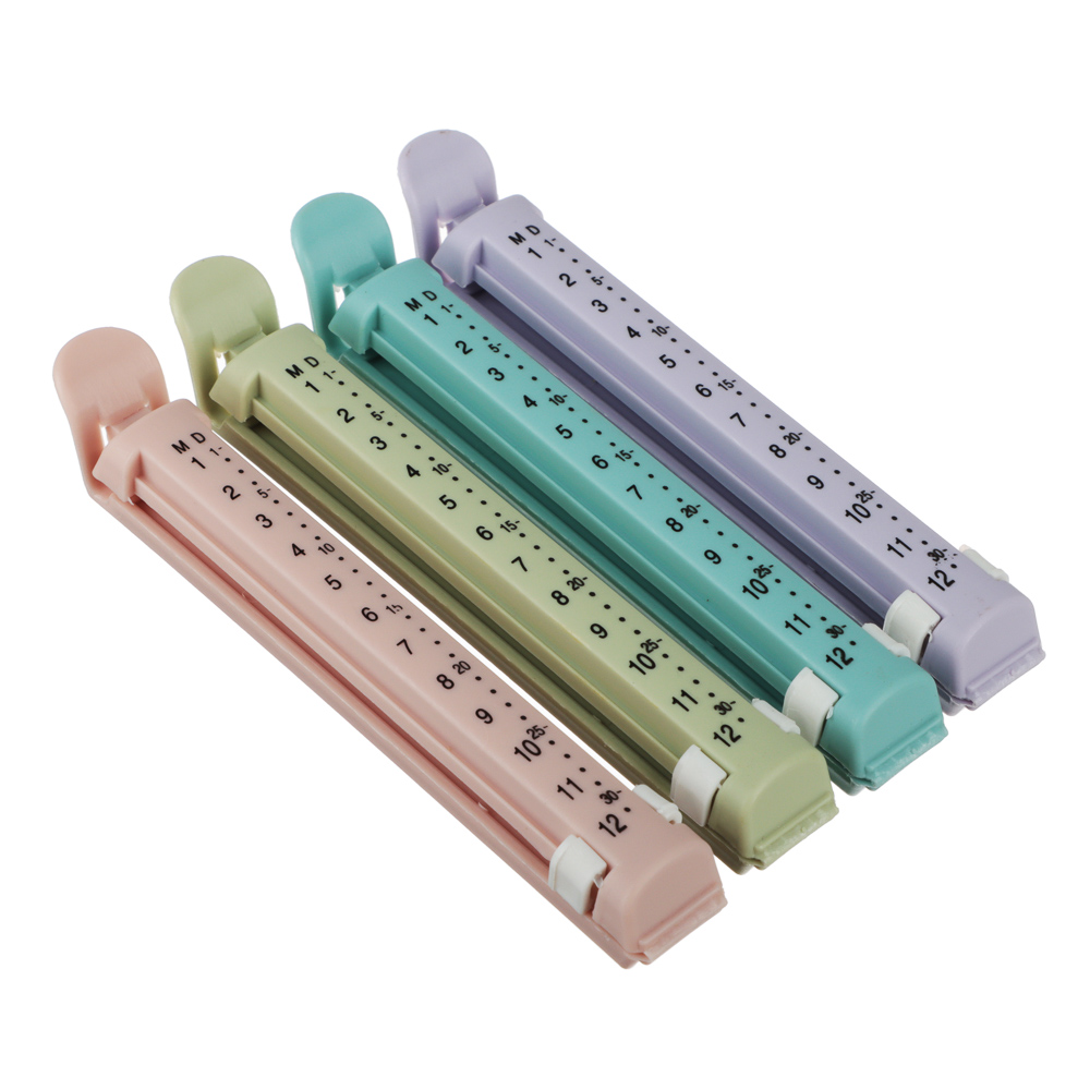 Зажим для пакетов 4шт с датами, 12см, пластик