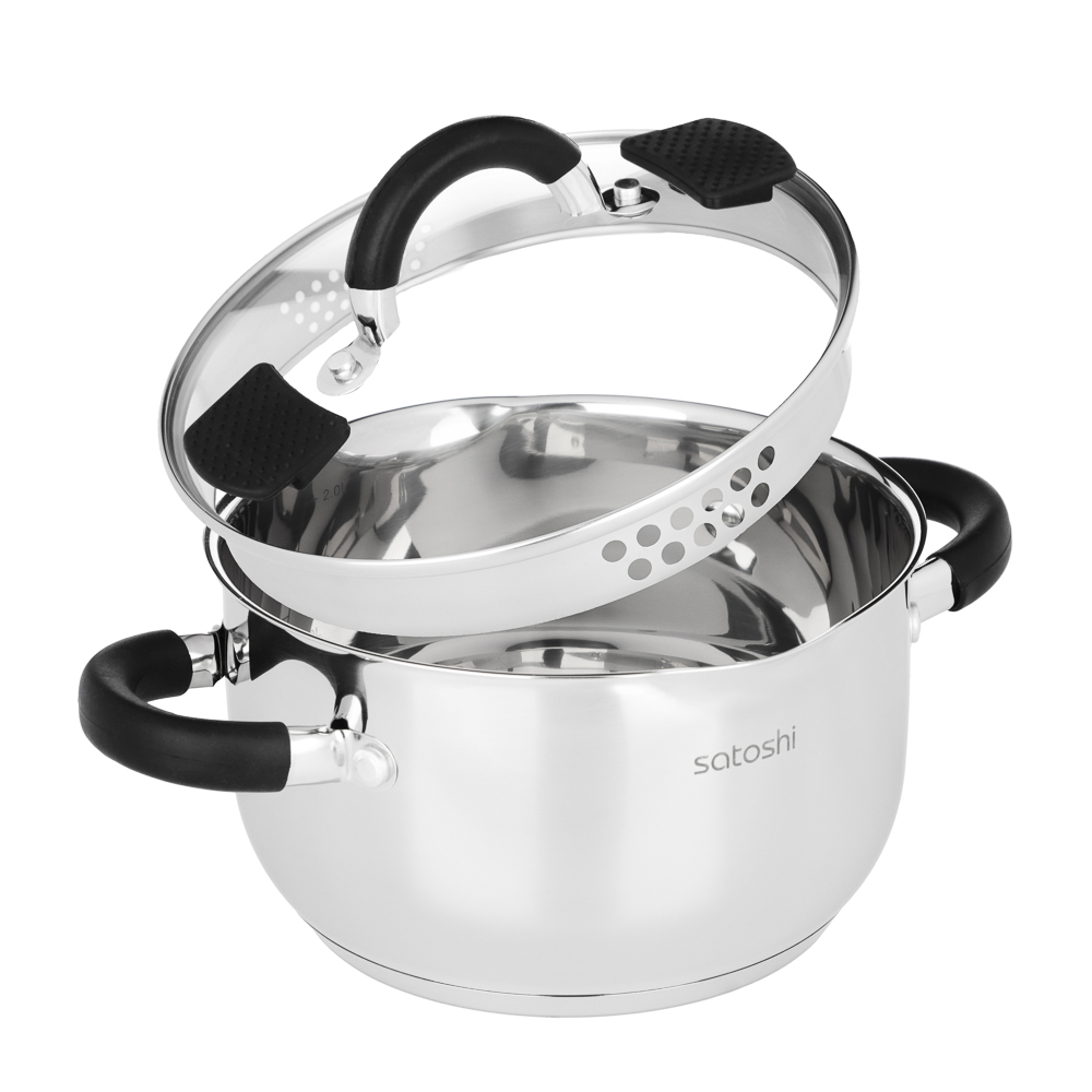 Кастрюля 2,5л Арбон 18х10,5см со стекл. крышкой, индукция