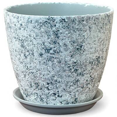 Горшок Бутон Яшма серый 5,4л d21см с поддоном (уп.2)