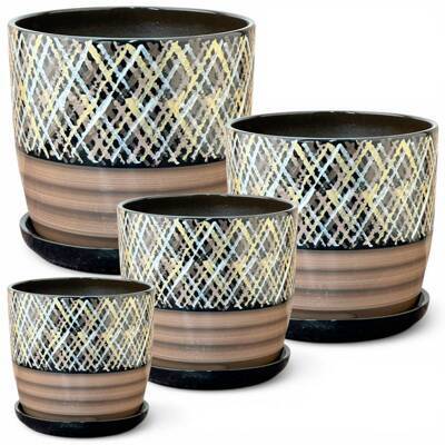 Набор горшков Верона Роспись из 4-х 0,62\1,6\3,2\5,3л (уп.2)