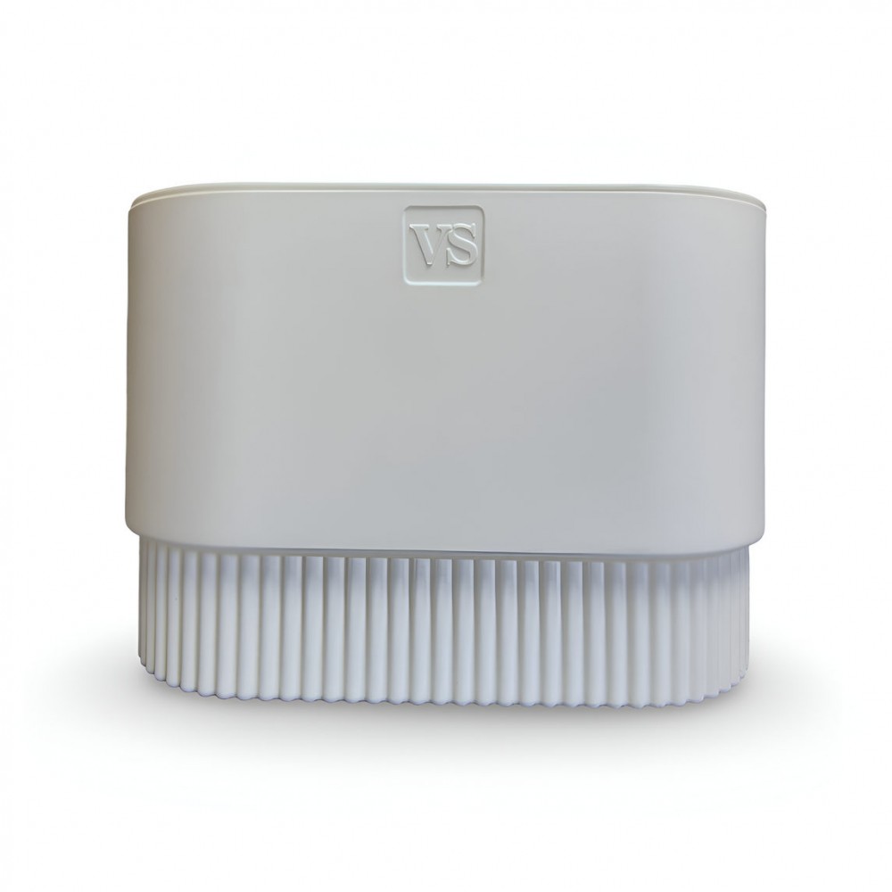 Горшок Бостон овал VipSet 7л 30*30*20,3 белый с дренажной системой (уп.3)