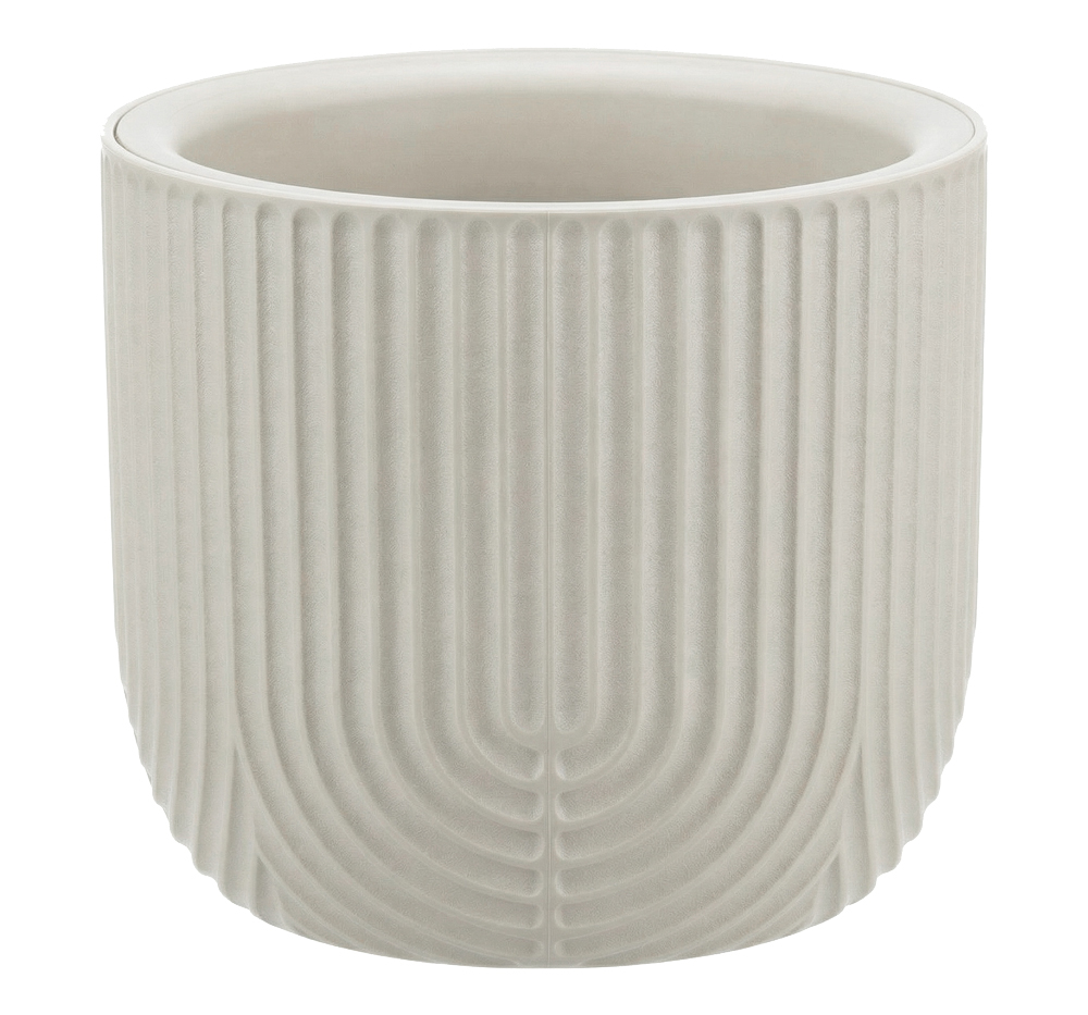 Кашпо РАМОНА 1,9л D180мм белый ротанг со вставкой (уп.15)