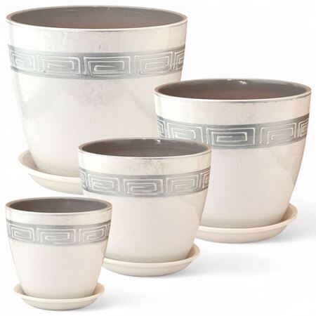 Набор горшков Бутон меандр из 4-х 0,9\1,7\3,2\5л (уп.2)