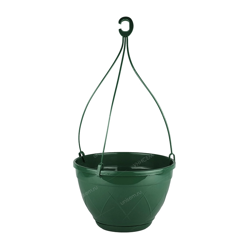 Горшок подвесной Лилия 2,5л 20*20*12 зелёный с подвеской (уп.40)