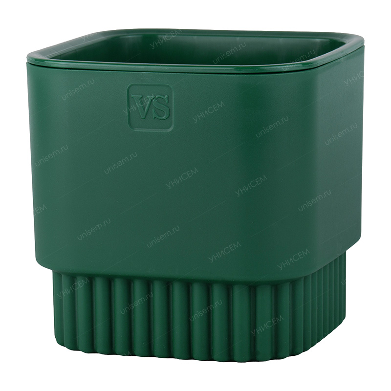 Горшок Бостон квадрат VipSet 5,5л d19,2 изумруд с дренажной системой (уп.6)
