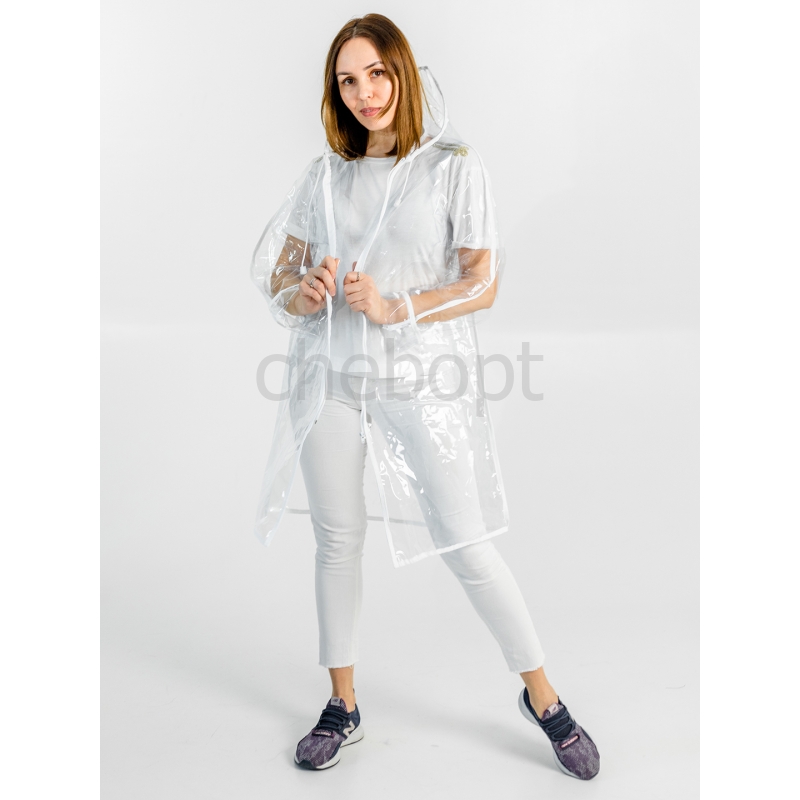 Дождевик ПРОЗРАЧНЫЙ р-р46-50, ПВХ#