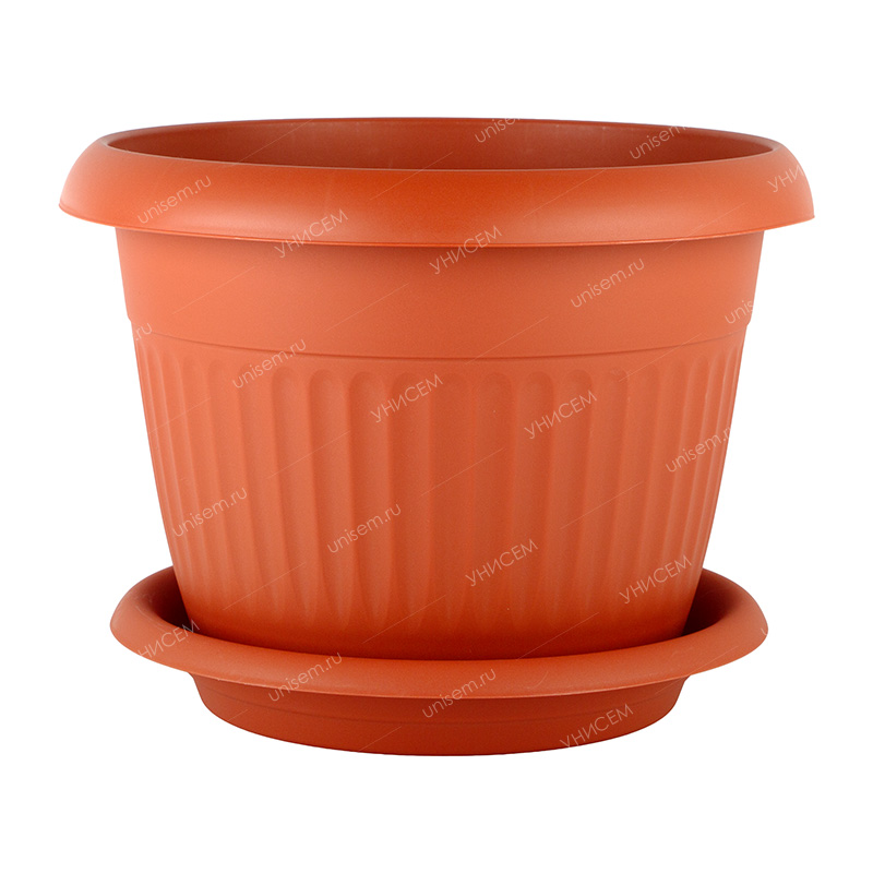 Кашпо Ливия 26л D420мм терракот с поддоном (уп.5)