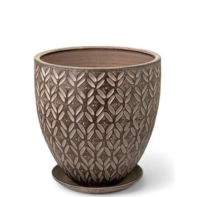Горшок Бутон Ажур слива 4л d20см с поддоном, гончарка