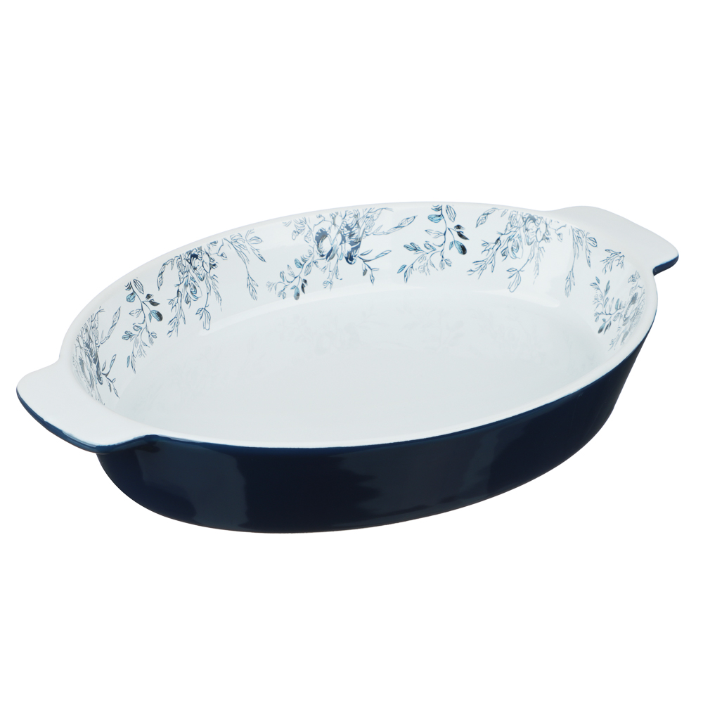 Форма для запекания 31х20,5х5см овальнаятм, цветы, керамика