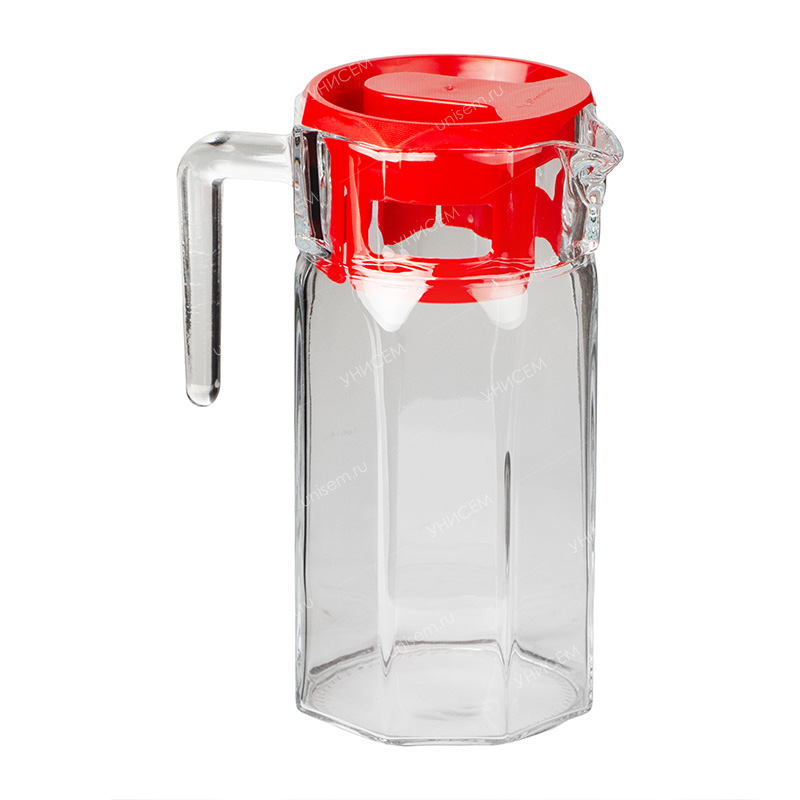 Кувшин Кошем 1,25л красная крышка, индивид/упак (уп.6)