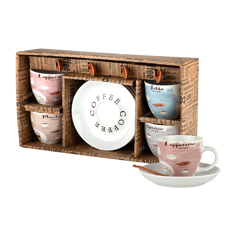 Набор чайный 12пр 180мл с ложками п/уп  Кофе мира (уп.8)