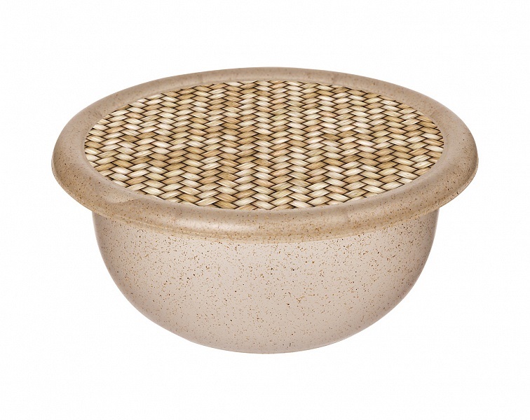 Миска Palermo 3,2л с крышкой с декором, бесцветный флэк (уп.24)#