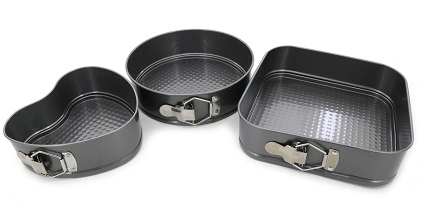 Форма для выпечки, набор 3шт: 28x28x6,5см, d 26x6,5см, 23x21x6,5см антипригарное покрытие (уп.12)