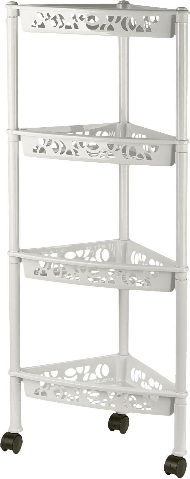 Этажерка Light 4-х секц 383х222х170 на колесиках угловая, белое облако (уп.8)